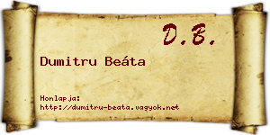 Dumitru Beáta névjegykártya